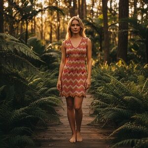 Missoni Sleeveless Zigzag Knit Dress Y2K EU 38 40 US 4 6 Lined